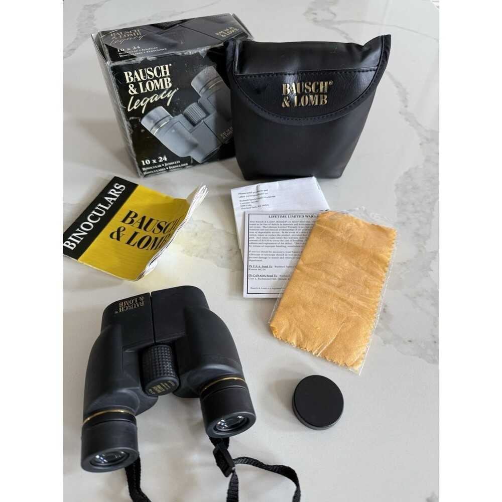 Bausch and Lomb 10x24 Binoculars Model 12-1024 W/Box & Carrying Case (E4)